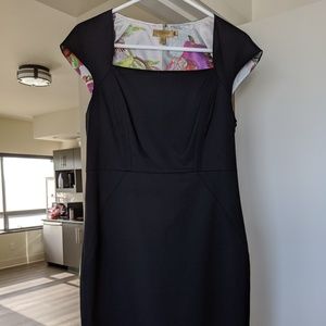 Ted Baker Square Neckline Black Dress
